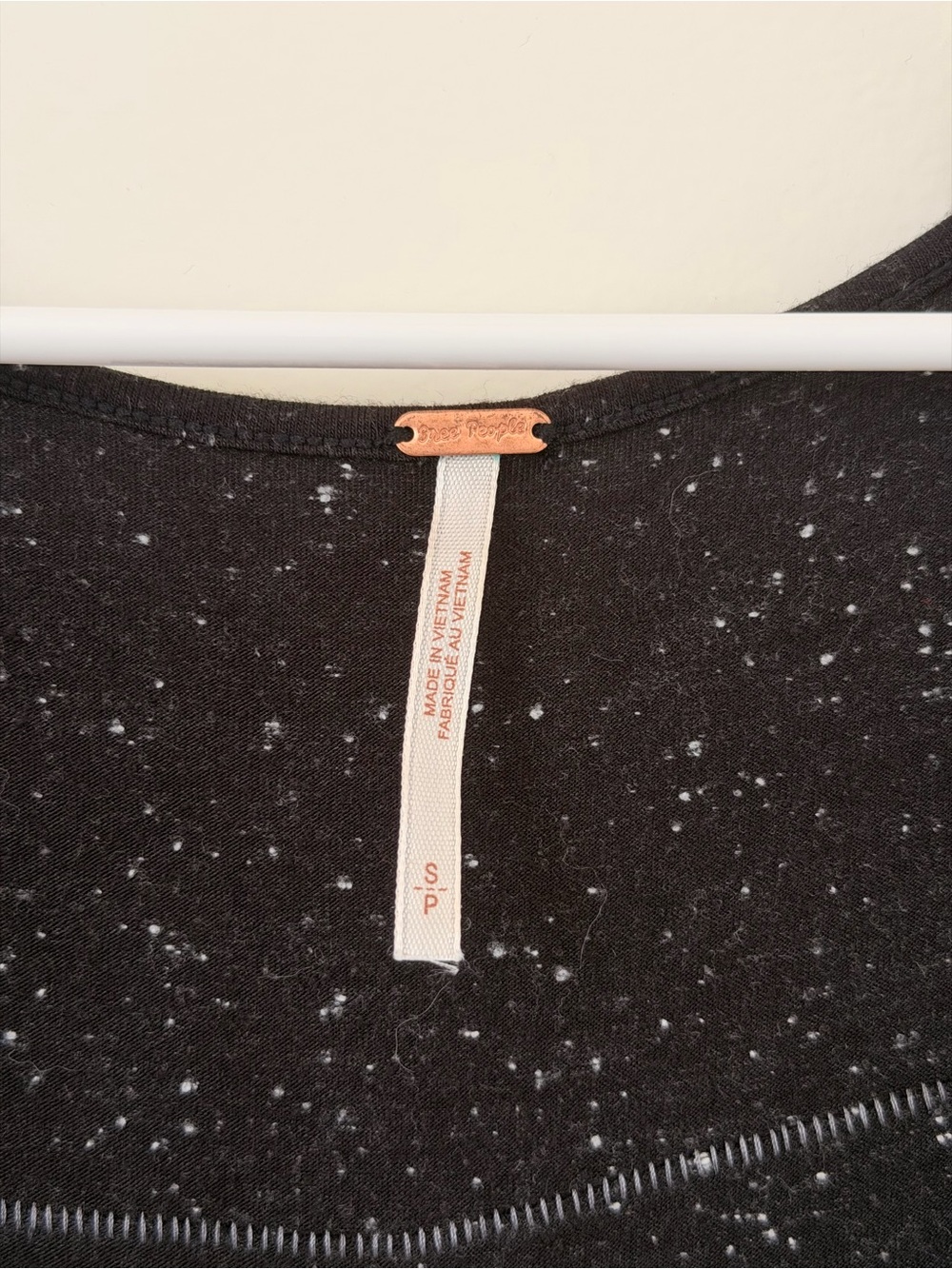 Free People Black Speckled Scoop Neck Top - Picture 2 of 4
